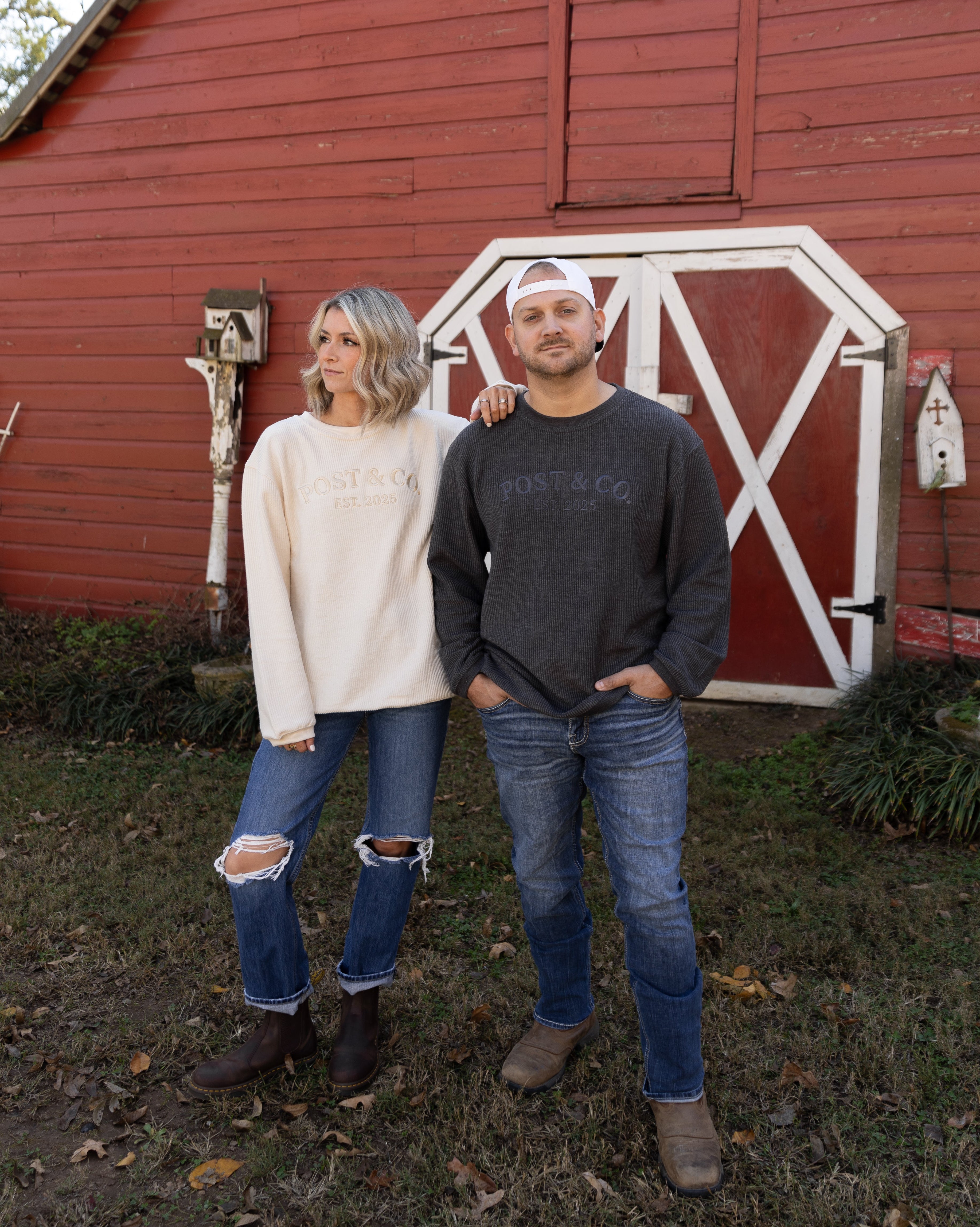 Post & Co. Logo Corded Crew Sweatshirt