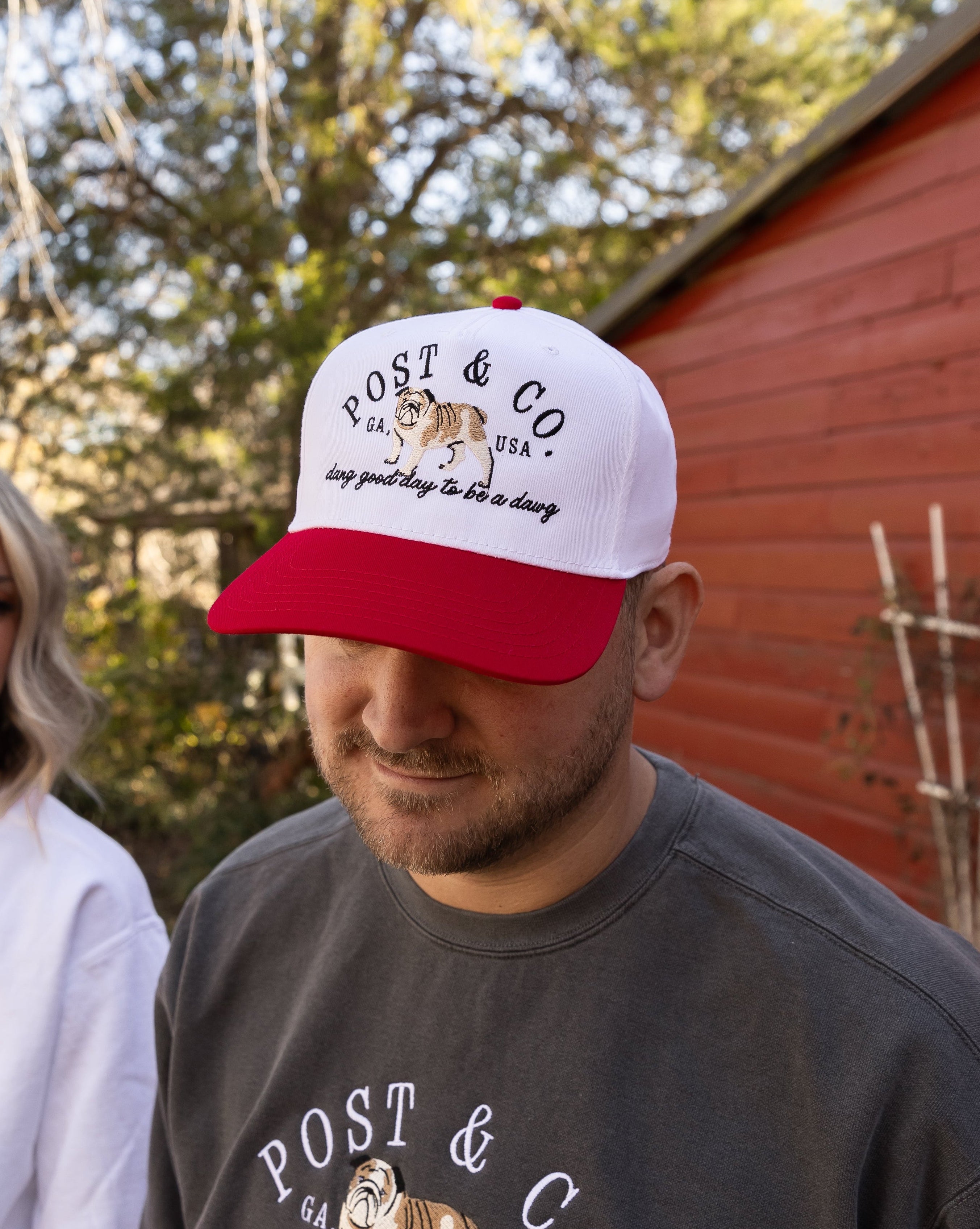 Dang Good Day to Be a Dawg, Post & Co. Hat (RED)