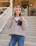 Edie Striped Fleece Pullover