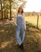 Darla Barrel Leg Denim Overalls