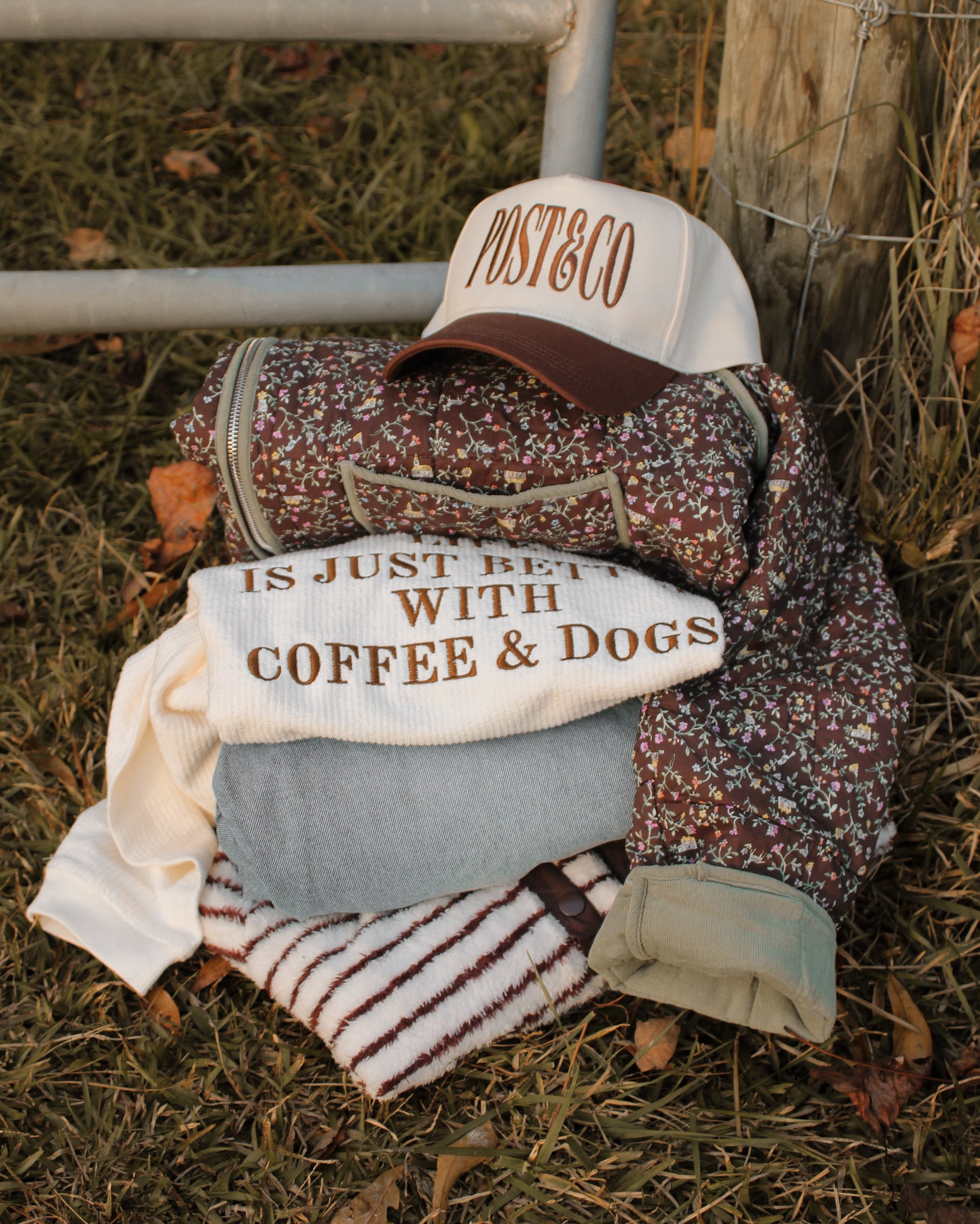 Coffee & Dogs Corded Crewneck