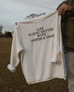Coffee & Dogs Corded Crewneck