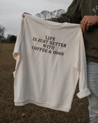 Coffee & Dogs Corded Crewneck