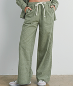 Posy Plaid Pants - Olive